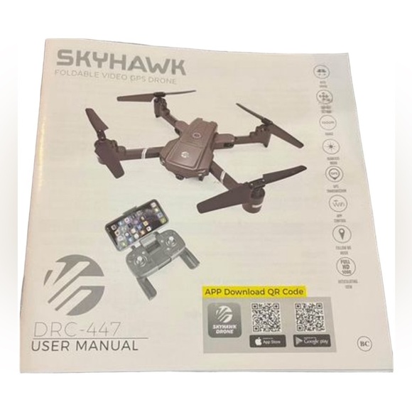 VIVITAR DRC447 SKYHAWK FOLDABLE VIDEO DRONE 1080P HD LIVE VIDEO NEW IN BOX - Picture 3 of 4